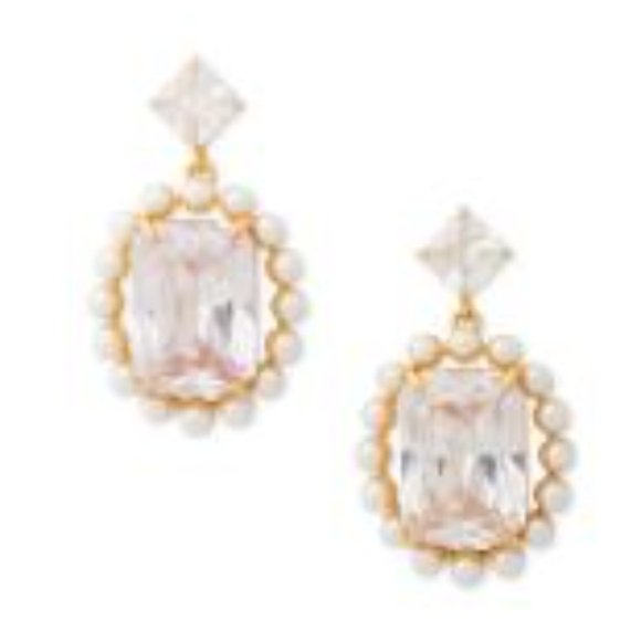 KATE SPADE Victoria Pearl Crystal Drop Earrings - Picture 3 of 3